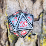 'Just a Hazbin' Handmade Resin Glow in the Dark Handpainted Fantasy TTRPG Mimic Inspired 30MM Polyhedral Gaming Dice D20 Chonk