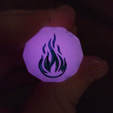 'Fire Bolt' Unique Shape Handmade Resin Glow in the Dark TTRPG Polyhedral Gaming Dice D10