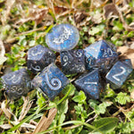 'Nebulae' 8-Piece Handmade Resin Blue Purple Colorshifting Silver Galaxy Polyhedral Gaming Dice Set