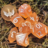 'Fruit Punch' Thermochromic Colorchanging Red/Orange Handmade Resin 8-Piece Polyhedral Gaming Dice Set TTRPG