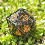 'Chaotic Evil' Handmade Resin Handpainted Fantasy TTRPG Mimic Inspired 30MM Polyhedral Gaming Dice D20 Chonk