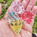 'Fairy Lights' Zodiac Diamond Handmade Resin Mylar D12 w/ Zodiac Symbols TTRPG Polyhedral Gaming Dice