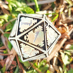'Soulbound' Handmade Resin Frosted Rainbow Mylar Handpainted Fantasy TTRPG Mimic Inspired 30MM Polyhedral Gaming Dice D20 Chonk