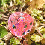 'A Road Paved in Crystals' Swarovski Crystal Accented Handmade Resin Pipped Oversized D6 Polyhedral Gaming Dice