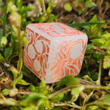 'Making Waves' Peachy Orange Handmade Resin Pipped Oversized D6 Polyhedral Gaming Dice