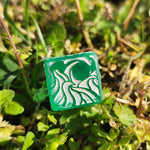 'Making Waves' Vibrant Shimmery Green Handmade Resin Decorative Pipped Oversized D6 Polyhedral Gaming Dice
