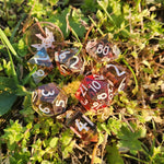 'Primary Shimmer' Translucent Shimmery Primary Colors Handmade Resin 8-Piece Polyhedral Gaming Dice Set TTRPG