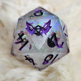 'Overstimulated' Microscratched Handmade 30mm D20 Dice