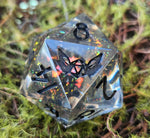 'Overstimulated' Microscratched Handmade 30mm D20 Dice