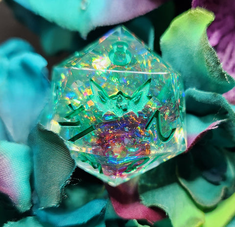 'The Spring Court' Iridescent 30mm D20 Dice