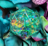 'The Spring Court' Iridescent 30mm D20 Dice