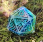 'Rainbow Scales’ Glow in the Dark  Handmade 30mm D20