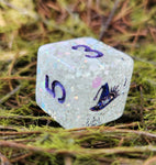 'White Opal Witch' Designs Chunky Opal Glitter Handmade D6 Gaming Dice