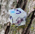 'White Opal Witch' Designs Chunky Opal Glitter Handmade D6 Gaming Dice