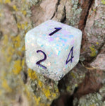 'White Opal Witch' Designs Chunky Opal Glitter Handmade D6 Gaming Dice