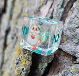 'Hungry Hammies' Designs Opal Floral Handmade D6 Gaming Dice