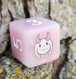'This is the Fur of a Killer... Bunny' Glow in the Dark Handmade D6