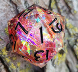 'Rainbow Flame’ Colorshifting Handmade 30mm D20 Dice
