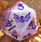 'Flowers & Fairy Circles’ Variant Handmade Shimmery Cottagecore 30mm D20 Dice