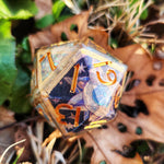 'The Goddess Watches' Handmade Resin OOAK TTRPG 30mm D20 Polyhedral Gaming Dice Chonk