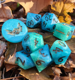 Beauregard Lionette Critical Role Character Inspired 8-Piece Handmade Resin Gaming Dice Set