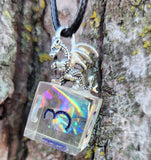 'Dragon’s Hoard' Sharp Edge Handmade Resin Colorshifting OOAK D6 Dice Pendant Necklace