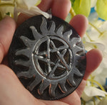 OOAK Supernatural Handmade Resin Handpainted Chrome Silver Ornament