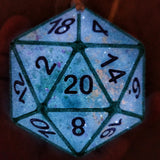 Glow in the Dark Handmade Resin D20 Polyhedral Gaming Dice TTRPG Ornament