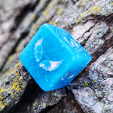 Dorian Critical Role OC Inspired Blue Opalescent Handmade Resin Individual D6 Gaming Dice TTRPG