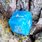 Dorian Critical Role OC Inspired Blue Opalescent Handmade Resin Individual D6 Gaming Dice TTRPG