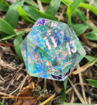 'Pretty & Poisonous' 30mm D20 Toxic Spring Style Polyhedral Gaming Dice Chonky Boi