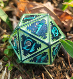 'Questionable Mimicry' Shimmery Mimic Handmade Resin 30mm Polyhedral Gaming Dice Chonk