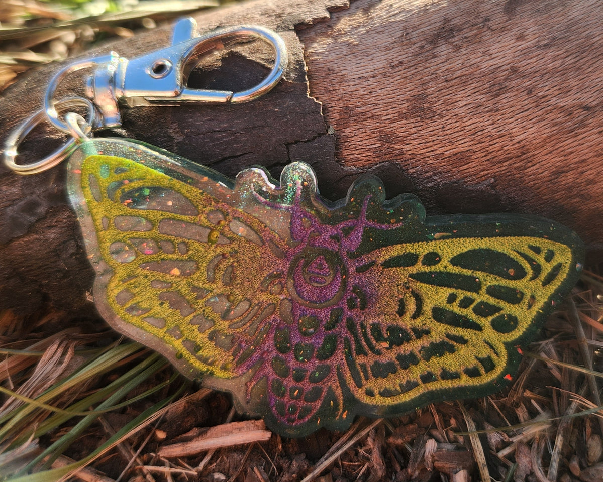 Handmade Resin Witchy Cottagecore Moth Keychain – Naevi’s Oddities