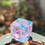 'I Put a Spell On You' Witch Hat Shimmery Holographic Handmade Resin D6 Gaming Dice