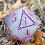 'Pretty in Pink' 42mm Steampunk Style D20 Handmade Resin Screws Gears TTRPG Gaming Dice