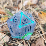 'CyberPunk' Steampunk Style 42mm D20 Handmade Resin Holographic Screws Gears TTRPG Gaming Dice