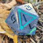 'CyberPunk' Steampunk Style 42mm D20 Handmade Resin Holographic Screws Gears TTRPG Gaming Dice