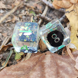 Soot Creature Anime Inspired Opalescent Flakes Handmade Resin D6 Gaming Dice