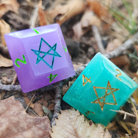 Individual OOAK Glow in the Dark Handmade Resin Alternative Die Style Polyhedral TTRPG Gaming Dice Faceted Diamond D4