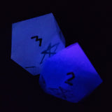 Individual OOAK Glow in the Dark Handmade Resin Alternative Die Style Polyhedral TTRPG Gaming Dice Faceted Diamond D4