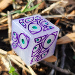 'Arcane Eye' 20mm Glow in the Dark Eye Pipped Image D6 TTRPG Individual Gaming Dice