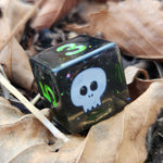 'Skulls of a Feather' Shimmery Handmade D6 Gaming Dice