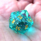 'Beyond the Grave' Handmade Resin Colorshifting Teal Floral Skull Individual TTRPG D20