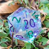 'Subtle Shimmer' Purple Green Colorshifting Handmade Resin TTRPG Individual Polyhedral Gaming Dice D20