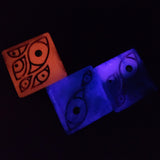 'Arcane Eye' 20mm Glow in the Dark Eye Pipped Image D6 TTRPG Individual Gaming Dice