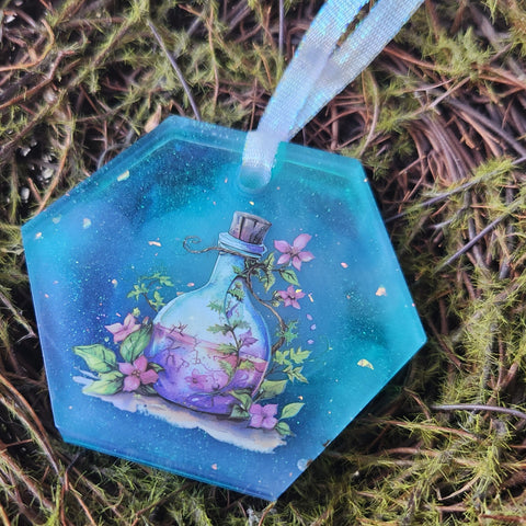 'Purple Poison Potion' OOAK Glow in the Dark Handmade Resin Ornament