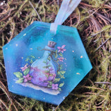 'Purple Poison Potion' OOAK Glow in the Dark Handmade Resin Ornament