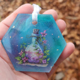 'Purple Poison Potion' OOAK Glow in the Dark Handmade Resin Ornament