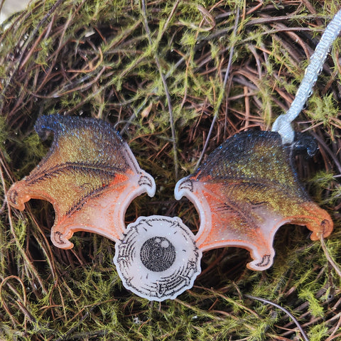 'Eye Spy' Shimmery Glow in the Dark Handmade Resin Handpainted Ornament