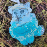 'Cottagecore Raccoon' Shimmery Handmade Resin Glow in the Dark Handpainted Ornament